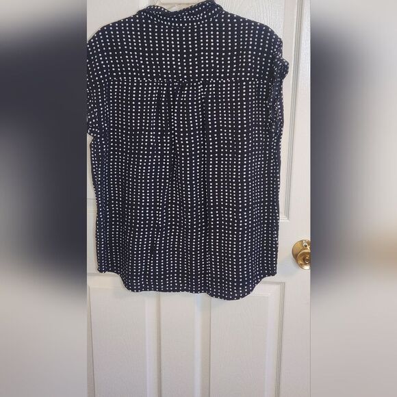 Jachs Girlfriend XXL Black White Shrtslv Polka Dots  Button Down Women Shirt - Picture 7 of 8